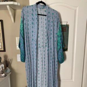 Spell Design, Turquoise, Indian Print Kimono, Robe